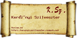 Kerényi Szilveszter névjegykártya